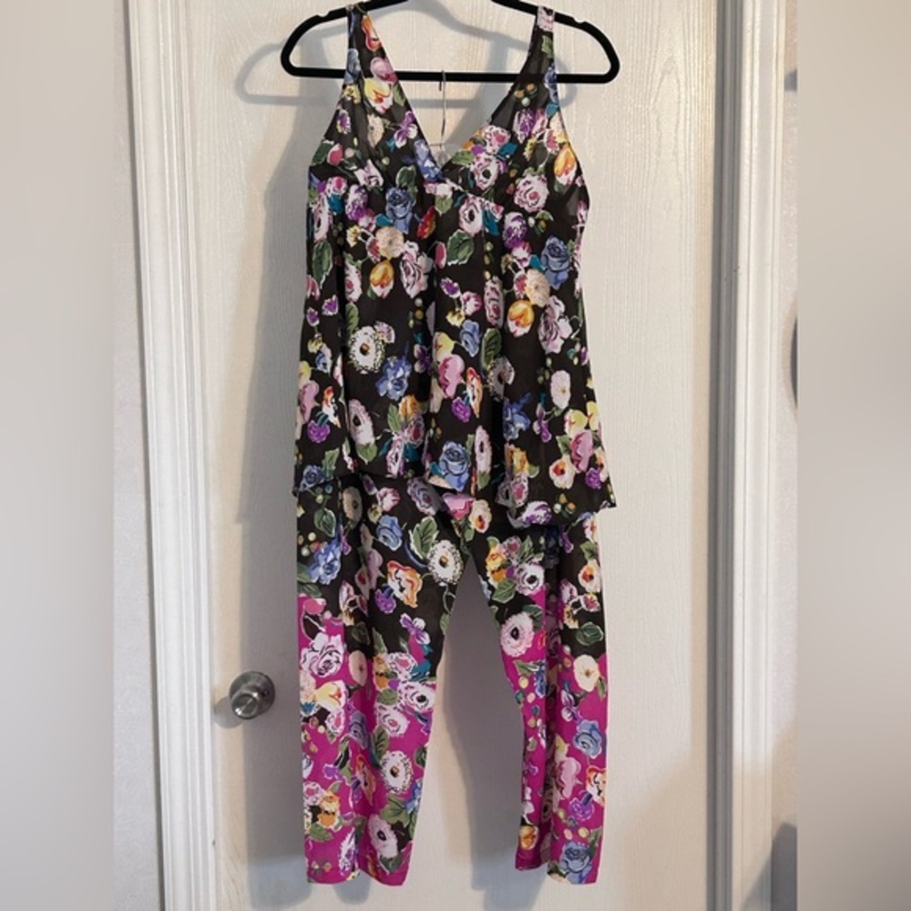 Oscar De LaRenta Fine Tag tank and pants pajamas set XL EUC